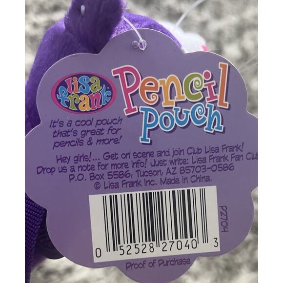 Lisa Frank Playtime Kittens Cat Pencil Pen Pouch Bag Zip New With Tags Purple - Picture 7 of 7